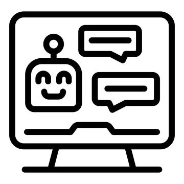 Chatbot software displaying friendly chat on computer screen 스톡 일러스트