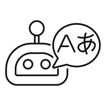 Chatbot speaking different languages with speech bubble icon Stock Illustration