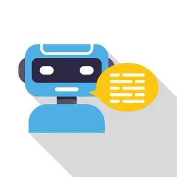 Chatbot speaking with speech bubble, artificial intelligence communication Stock Illustration