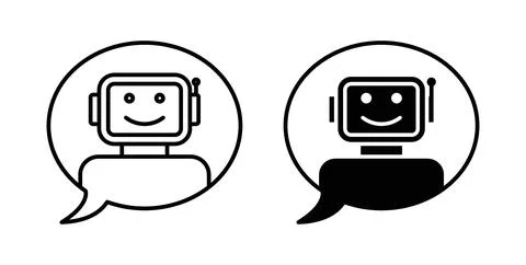 Chatbot speech bubble icon Illustration designs pack for Web Stock Illustration