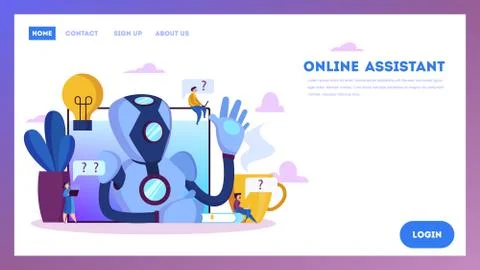 Chatbot support clients and help them with problems Stock Illustration