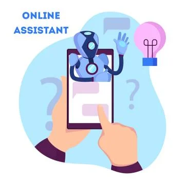 Chatbot support clients and help them with problems Stock Illustration