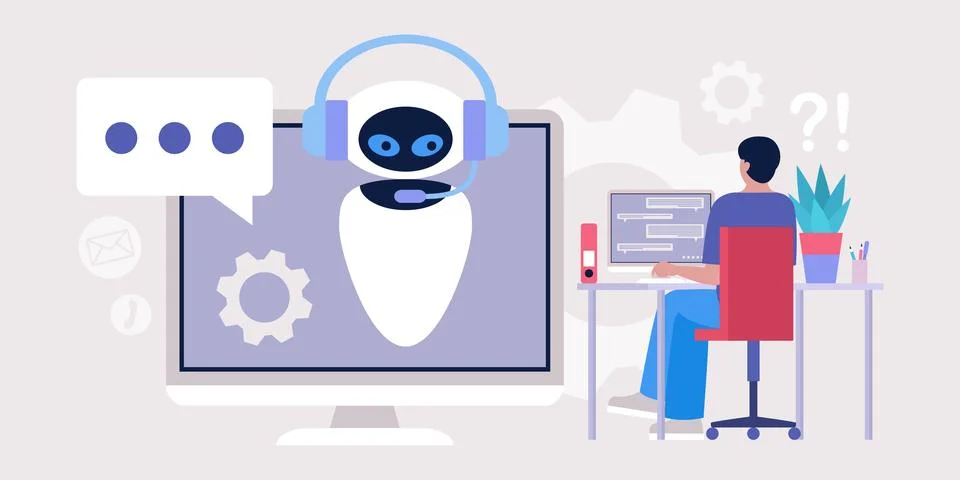 Chatbot support concept Illustration