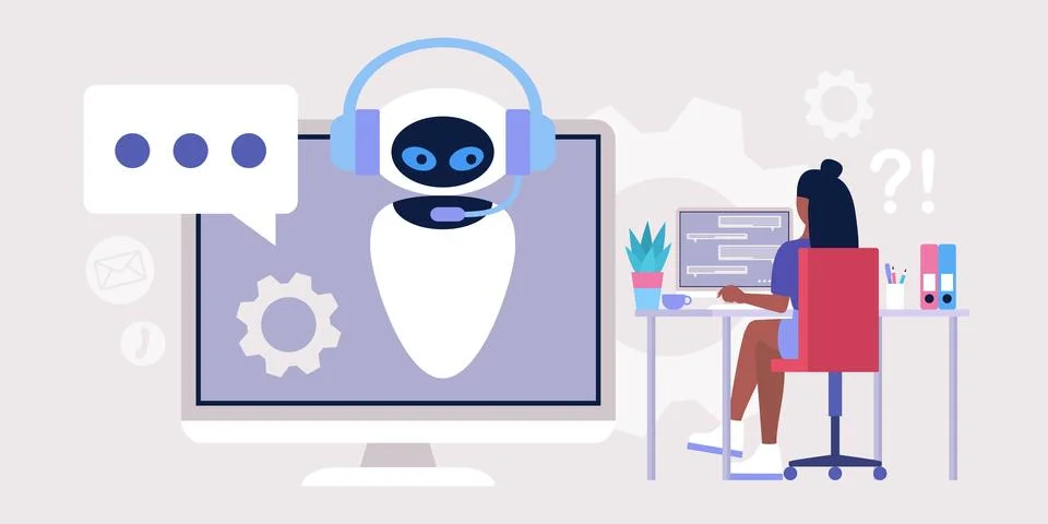 Chatbot support concept Illustration