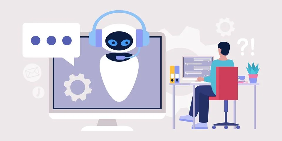 Chatbot support concept Stock Illustration