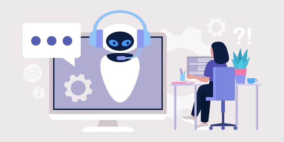 Chatbot support concept Stock Illustration