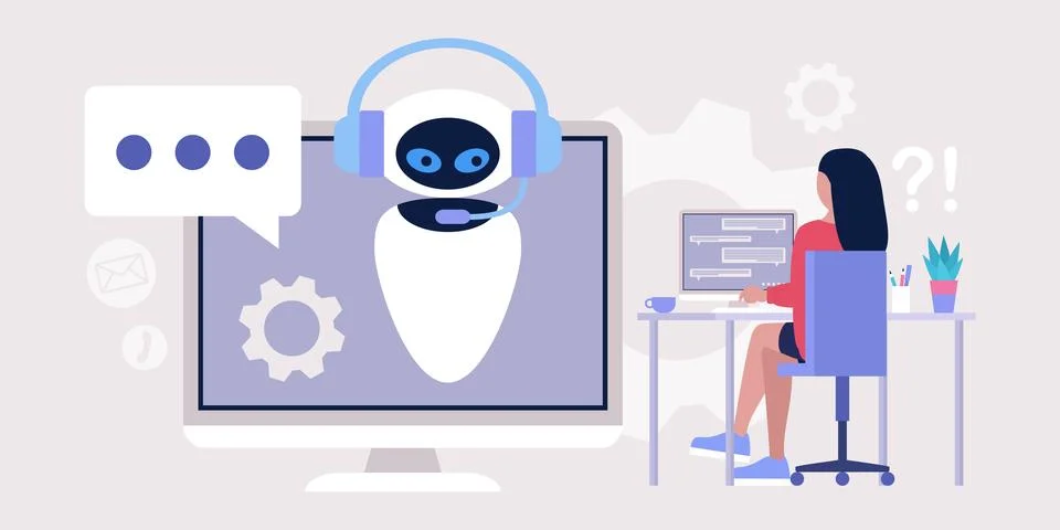 Chatbot support concept Illustration