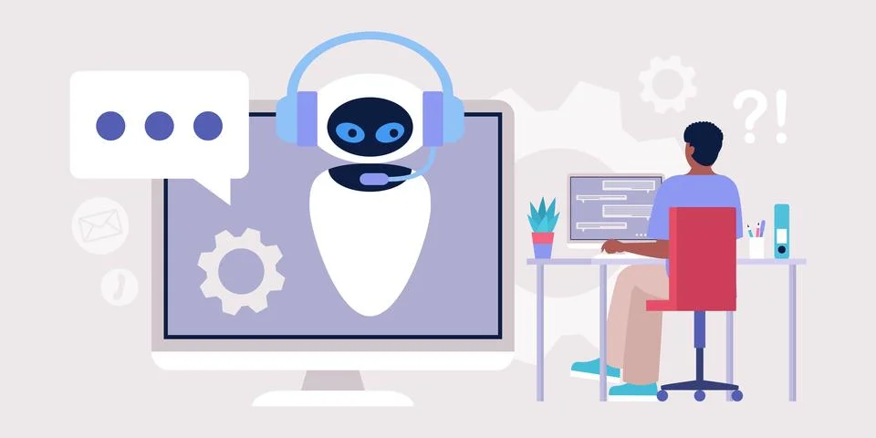 Chatbot support concept Stock Illustration