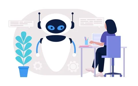 Chatbot support concept 스톡 일러스트