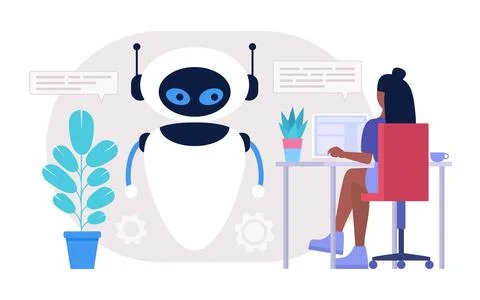 Chatbot support concept Stock Illustration