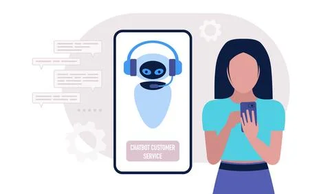 Chatbot support concept Stock Illustration