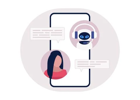 Chatbot support concept Stock Illustration