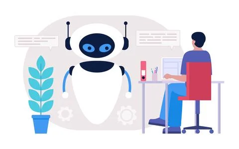 Chatbot support concept 스톡 일러스트