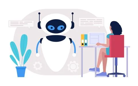 Chatbot support concept 스톡 일러스트