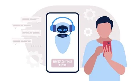 Chatbot support concept Illustration