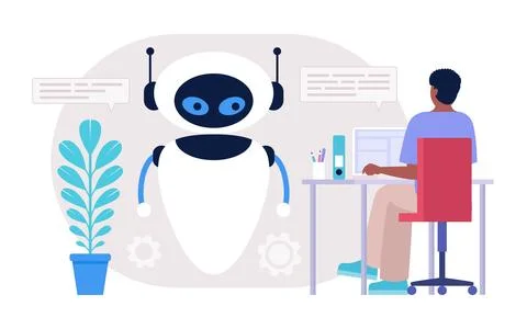 Chatbot support concept Stock-Illustration