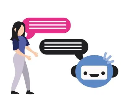 Chatbot support customer Stock Illustration