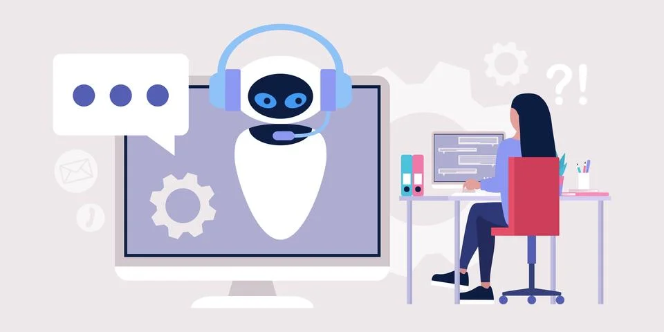 Chatbot support Stock Illustration