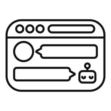 Chatbot talking in chat window with user Stock Illustration