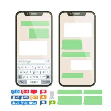 Chatbot Text Message Vector. Chat Bot Bubble Set Template. Modern Mobile Illustrazione stock