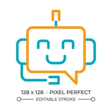 Chatbot two color line icon Illustrazione stock