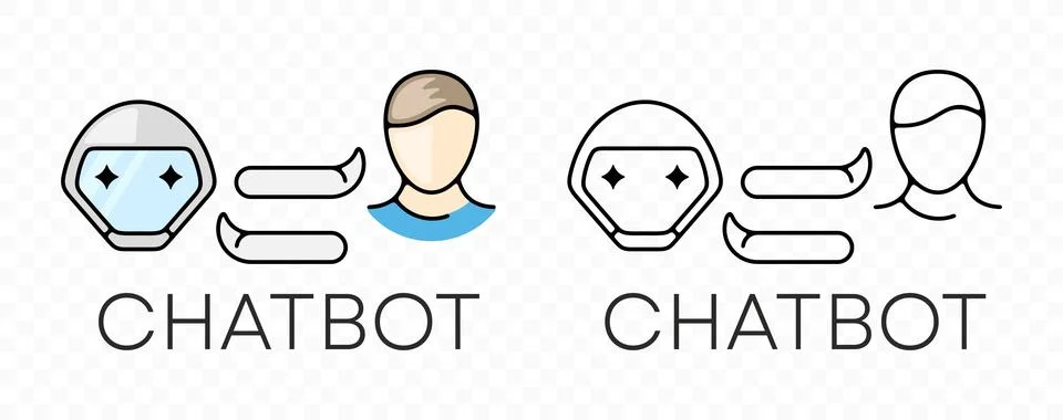 Chatbot, user, conversation and dialogue, graphic design Stock Illustration