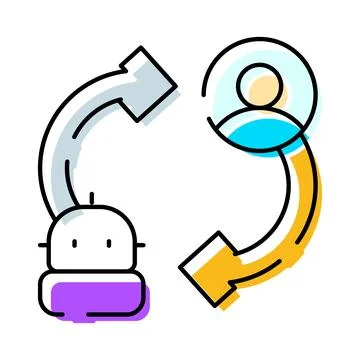 Chatbot user interaction connection artificial intelligence concept Stock Illustration