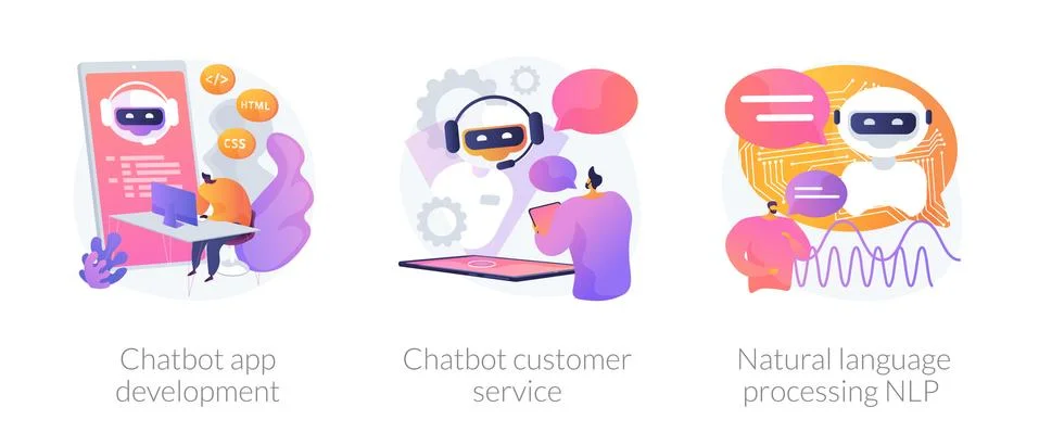 Chatbot vector concept metaphors Stock Illustration