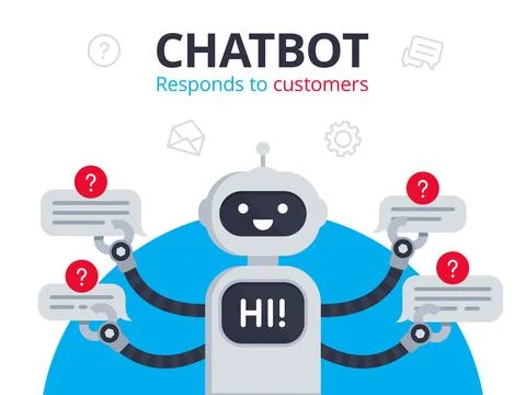 Chatbot vector flat illustration Stock Illustration