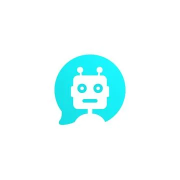 Chatbot vector icon in flat style on white background Stock Illustration