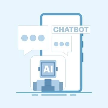 Chatbot vector illustration. Futuristic concept of talking AI chatbot screen. Stock Illustration