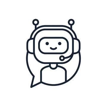 Chatbot vector line icon concept Stock Illustration