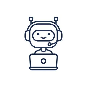 Chatbot vector outline icon Stock Illustration