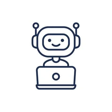 Chatbot vector outline icon Stock Illustration