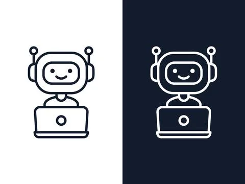 Chatbot vector outline icon Stock Illustration