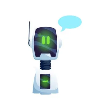 Chatbot virtual AI service support robot chat bot イラスト素材