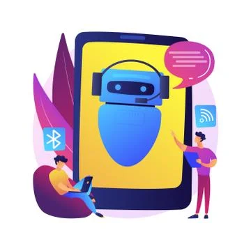 Chatbot virtual assistant abstract concept vector illustration. Illustrazione stock