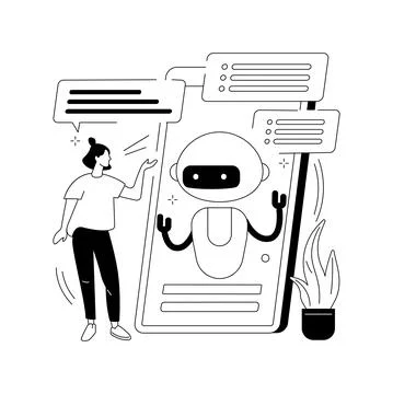 Chatbot virtual assistant abstract concept vector illustration. Stock Illustration