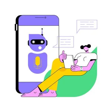 Chatbot virtual assistant abstract concept vector illustration. Illustrazione stock
