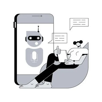 Chatbot virtual assistant abstract concept vector illustration. Stock Illustration