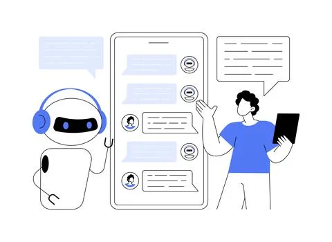 Chatbot virtual assistant abstract concept vector illustration. Ilustração Stock