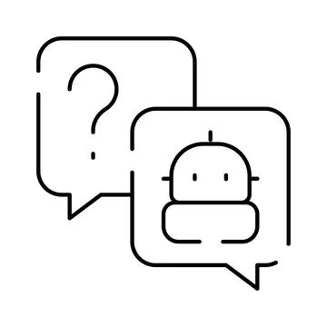 Chatbot virtual assistant answering user questions concept Stock Illustration