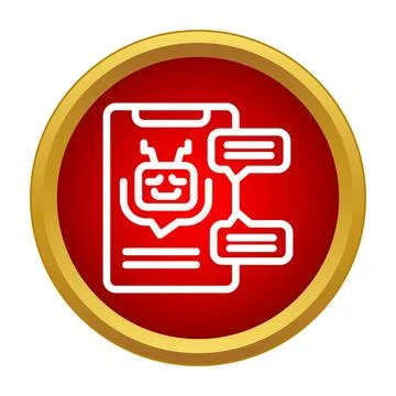 Chatbot virtual assistant communicating on mobile phone icon Stock Illustration