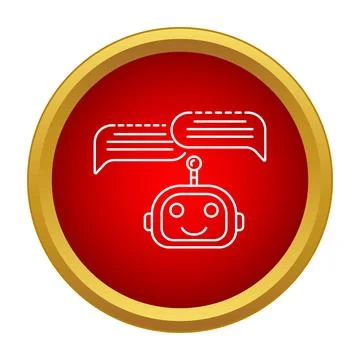 Chatbot virtual assistant communicating with speech bubbles Ilustración de archivo