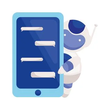 Chatbot virtual assistant Ilustração Stock