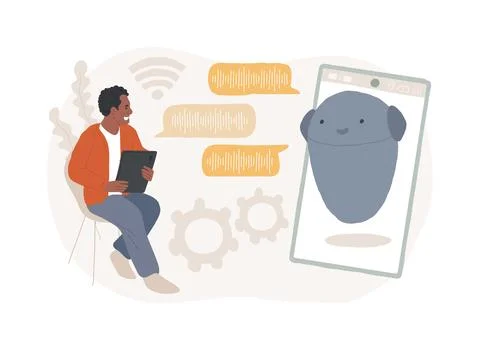 Chatbot virtual assistant isolated concept vector illustration. イラスト素材