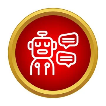 Chatbot virtual assistant managing digital communication icon button Stock Illustration