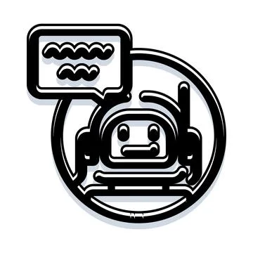 Chatbot virtual assistant providing customer support service Stock Illustration