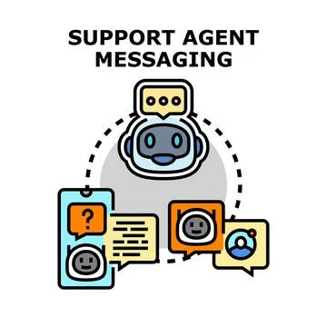 Chatbot virtual assistant providing online customer support messaging Stock Illustration