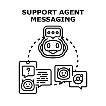 Chatbot virtual assistant providing online customer support messaging Stock Illustration